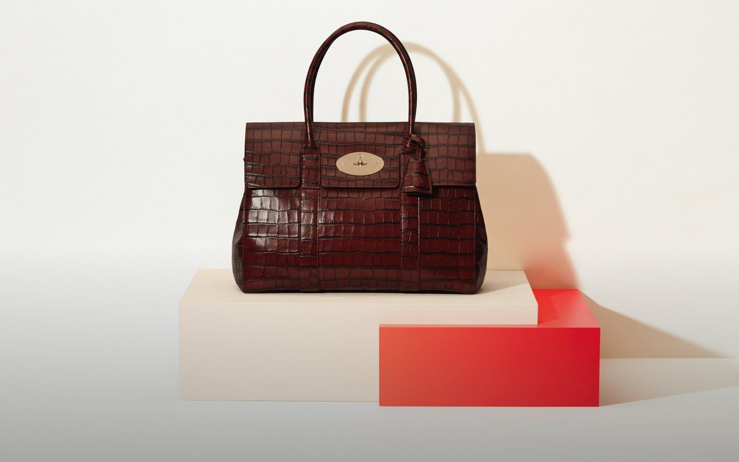 Mulberry Bayswater handbag with Cognac Brown Croc Print